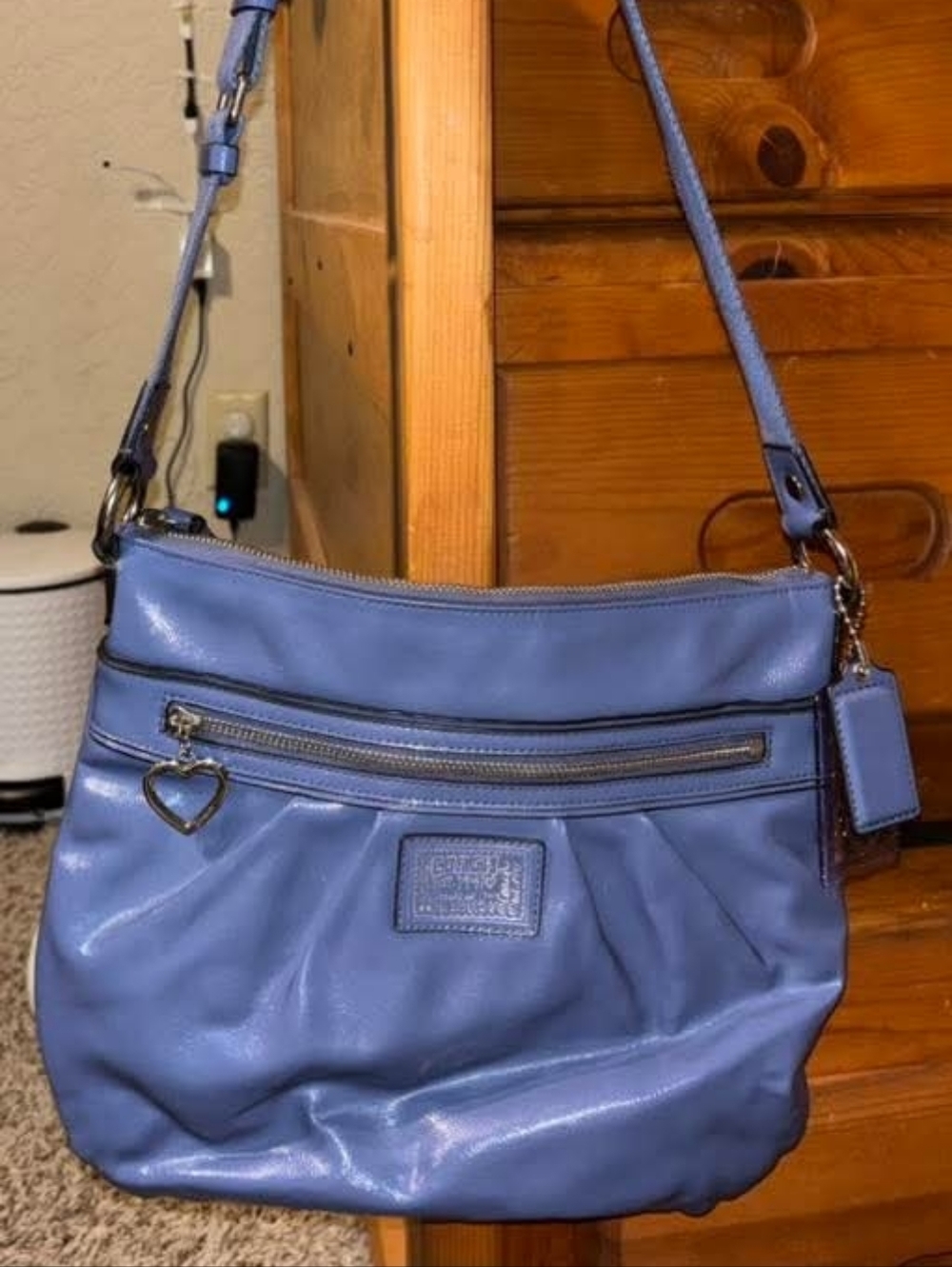 Coach Poppy Daisy Blue Liquid Gloss Crossbody Bag F22147 - Great Condition!